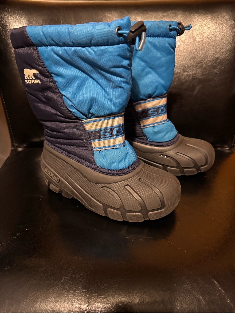 Sorel  Insulated Snow Boots Sz 13 Kids Youth Blue Black